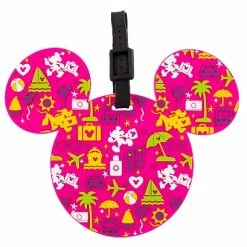 Promo ✔️ Disney Luggage Bag Tag - TAG - Character Icons - Pink ????
