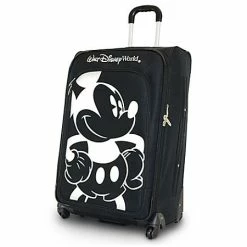 Wholesale ???? Disney Rolling Luggage - Mickey Mouse Design - Black And White - 28" ????