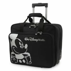 Cheapest ???? Disney Rolling Luggage - Mickey Mouse Design - Black And White - 15" ????