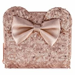 Best Pirce 💯 Disney Loungefly Wallet - Minnie Mouse Rose Gold - Sequined ⌛