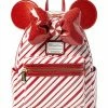 Hot Sale 👏 Disney Loungefly 🎒 Backpack - Holiday Minnie Mouse - Peppermint ✨ -Disney shop sc132574