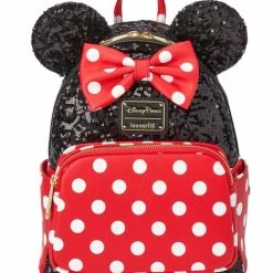 Best deal 🎁 Disney Loungefly 🎒 Backpack - Minnie Mouse Sequin And Polka Dot ✔️