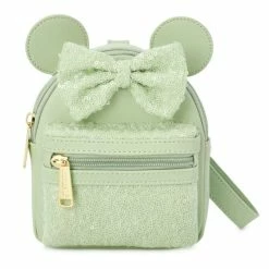 Deals ???? Disney Loungefly Wristlet Bag - Minnie Mouse Sequined - Mint ????