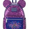 Wholesale 🤩 Disney Loungefly 🎒 Backpack - Fantasyland Castle Sequin - Purple & Silver 🥰 -Disney shop scp1521263