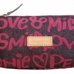 Deals ???? Disney Dooney And Bourke Bag - Peace, Love, Mickey Denim - Cosmetic ????